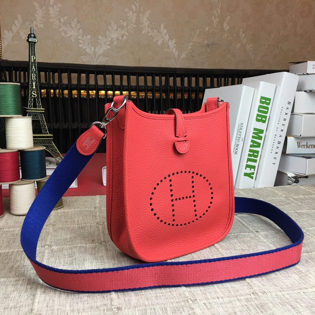 에르메스 미니 에블린16 로즈 텍사스 은장